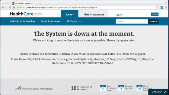 healthcare website down